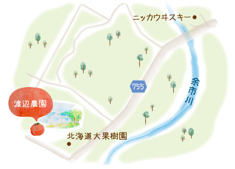 渡辺農園への地図